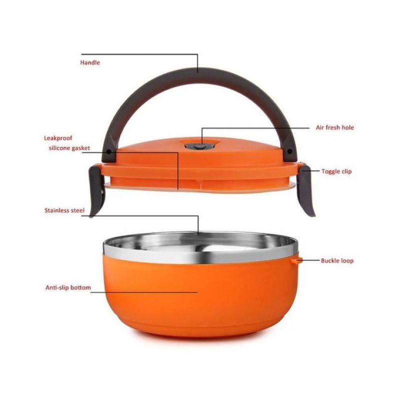 Stainless Steel Food Container - Orange 